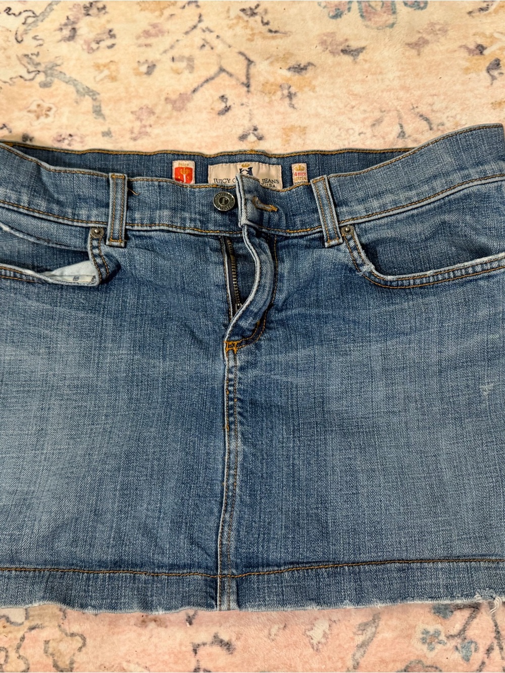 Juicy Couture Blue Denim Mini Skirt